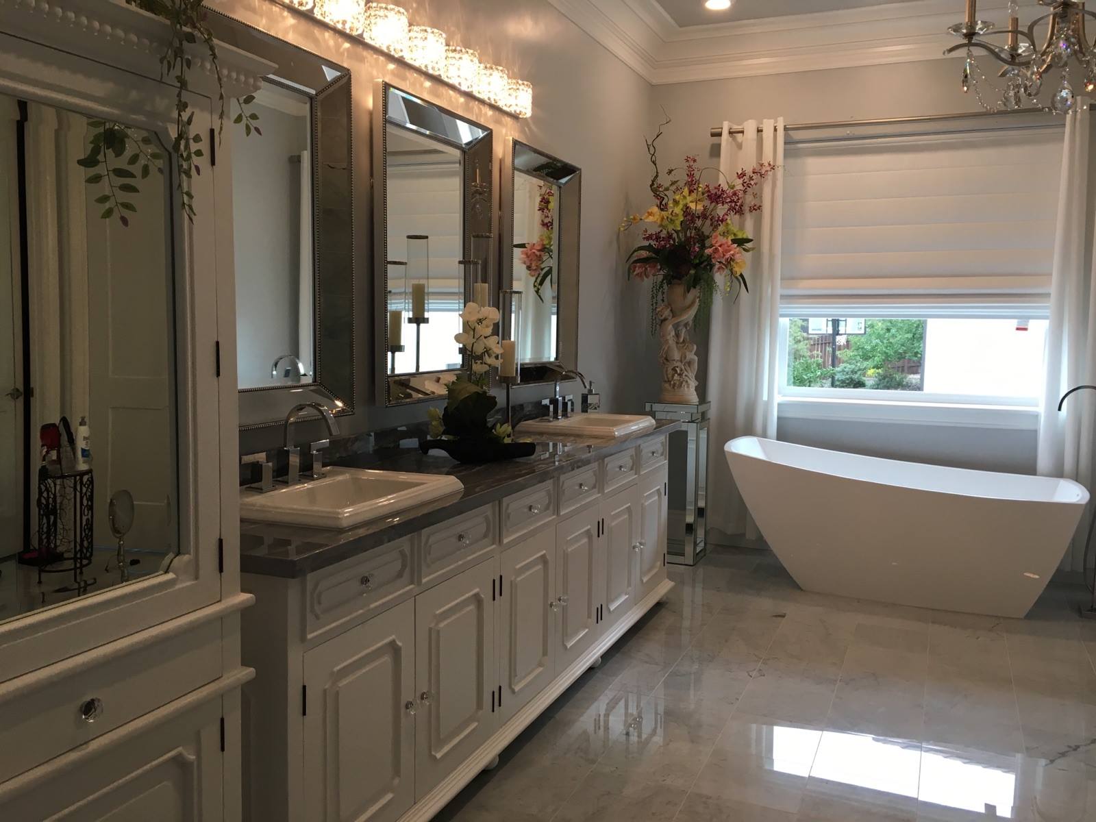 Custom marble bathroom remodel by Ware House Interiors